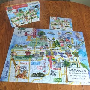 Complete San Francisco Map features famous landmarks 1000 piece puzzle